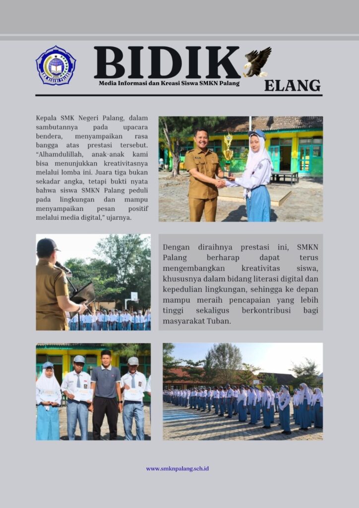 SMK Negeri Palang Raih Juara 3 Lomba video konten yang diadakan oleh tuban memilah